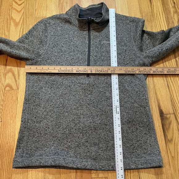 Eddie Bauer 1/4 Zip Sweater Sweatshirt Mens Size Large Hiking - Gray - Picture 3 of 4